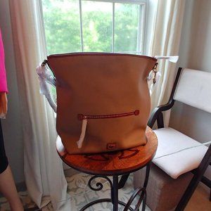 Dooney & Bourke Taupe Pebble Leather Hobo Style